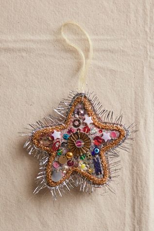 Embellished Tinsel Star Ornament