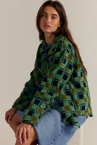 We The Free Acadia Plaid Shirt at Free People in Green Combo, Size: Medium