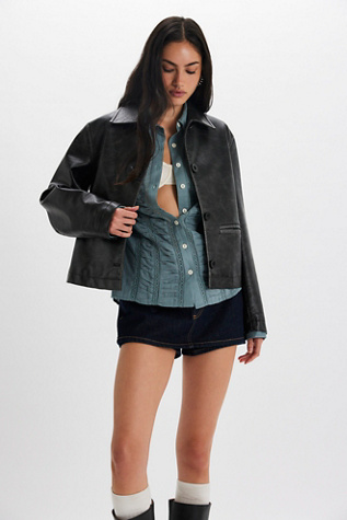 Parker Button Down by Free People in Blue, Size: S