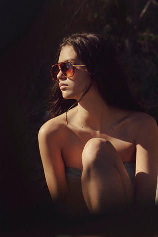 Vintage Frames Eastwood Marbled Wood Acetate Sunglasses