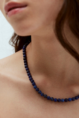 Collier de perles rondes en lapis Takara