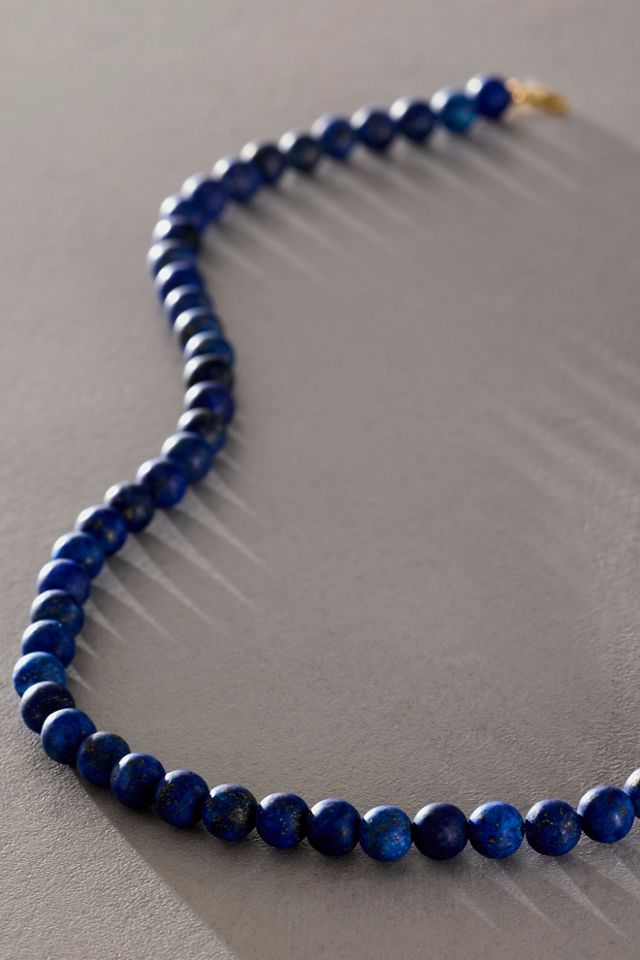 Collier de perles rondes en lapis Takara #2