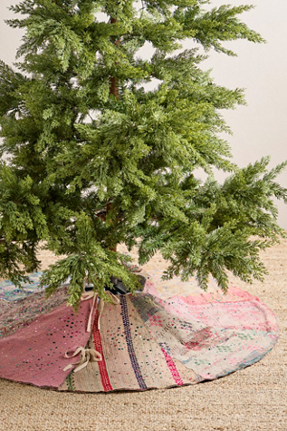 Kantha Confetti Patchwork Tree Skirt