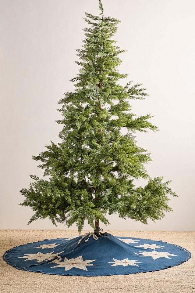 Navy Patchwork Tree Skirt #1