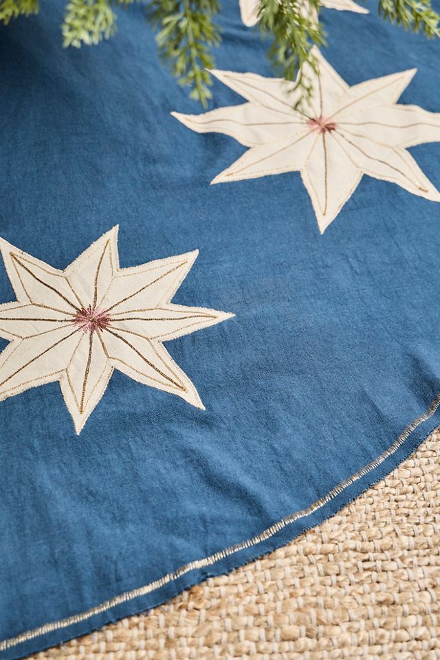 Navy Patchwork Tree Skirt #2