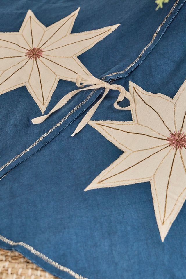 Navy Patchwork Tree Skirt #3