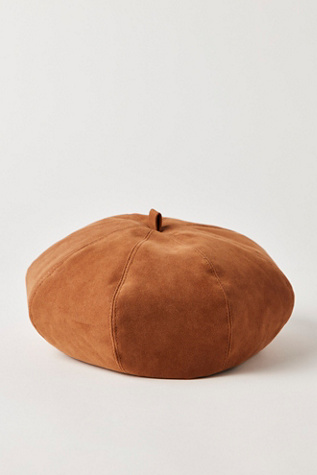 Sade Suede Beret by Free People in Brown
