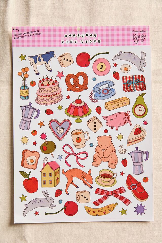 Illustrated Large Scrapbook Sticker Sheet #1