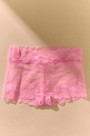 Spring Fever Lace Boyshort Undies by Intimately at Free People in Pink, Size: M