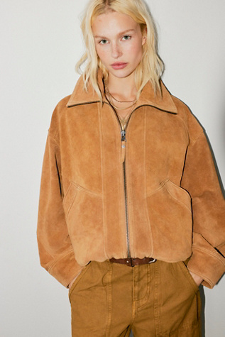 We The Free Desert Moon Suede Jacket at Free People in Chestnut, Size: Small
