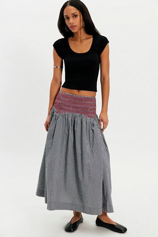 Damson Madder Layla Godet Midi Skirt
