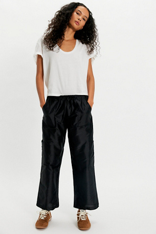 DONNI. Pantalon cargo en taffetas à cordon de serrage