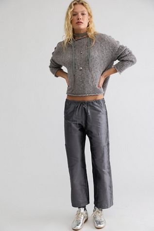 DONNI. Pantalon cargo en taffetas à cordon de serrage