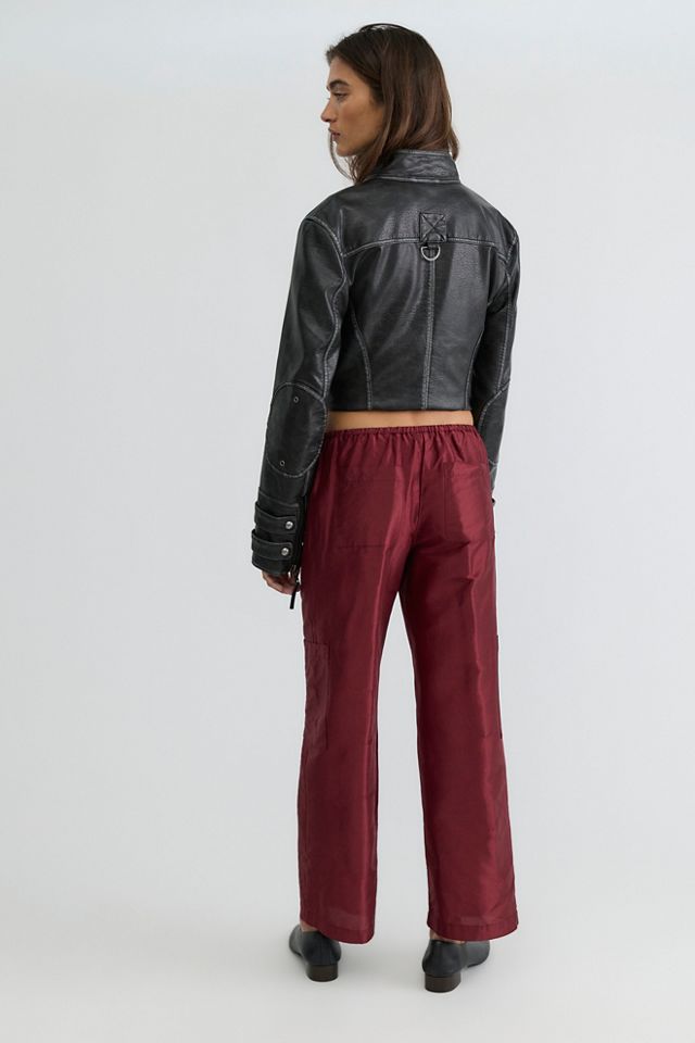 DONNI. Pantalon cargo en taffetas à cordon de serrage #1