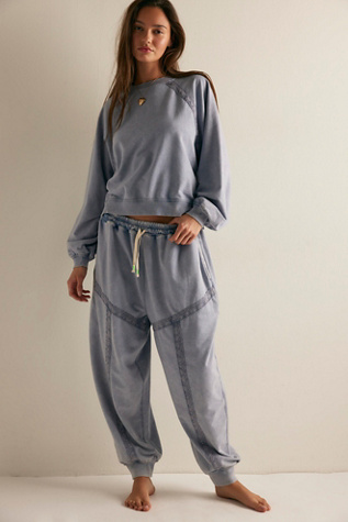 Couch Club PJ Set by Intimately at Free People in Blue, Size: M