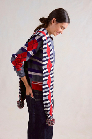 Damson Madder Pom Pom Scarf at Free People in Grey