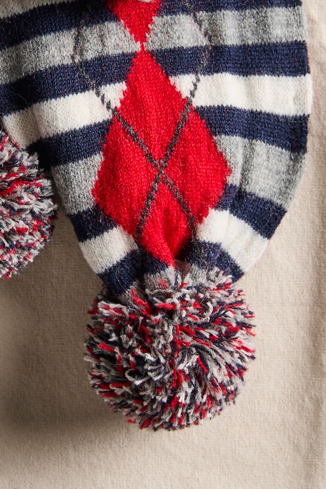 Damson Madder Pom Pom Scarf #1