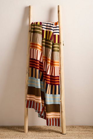 Jeté de lit rayé patchwork