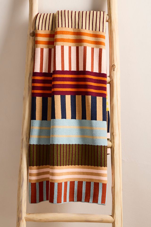 Jeté de lit rayé patchwork #1
