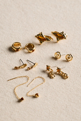 Baez Plated Earrings by Free People in Gold