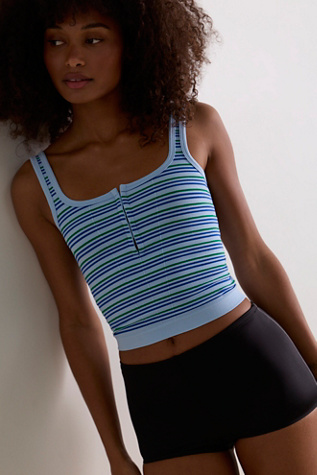 Striped Simply Soft Cami by Intimately at Free People in Cornflower Combo, Size: L-XL/G-TG
