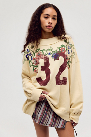 We The Free Palm Spring Turtleneck Graphic Pullover at Free People in White, Size: L