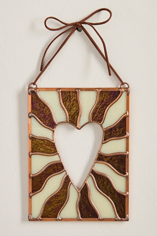 Opalescent Heart Burst Suncatcher