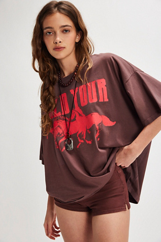 Hold Your Horses Tee by Daydreamer at Free People in Brown