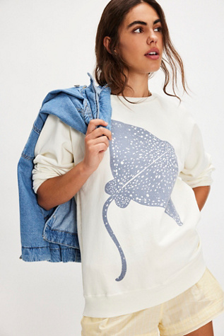 Sea Friends Pullover by Original Retro Brand at Free People in White, Size: XS