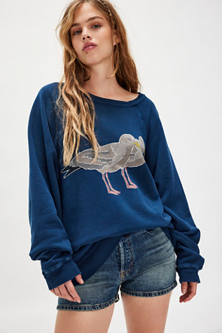 Sea Friends Pullover by Original Retro Brand at Free People in Blue, Size: M