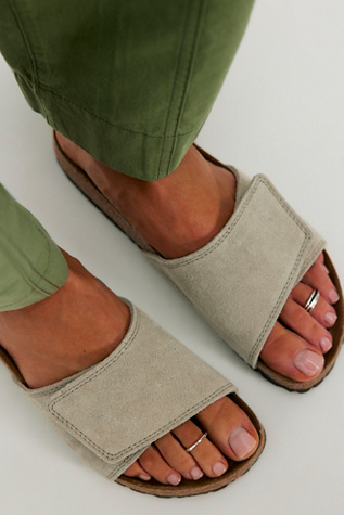 Birkenstock Sylt Sandals at Free People in Oyster Suede, Size: EU 39
