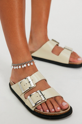 Birkenstock Arizona Droplet Buckle Sandals at Free People in White, Size: EU 41