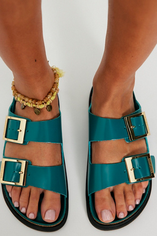 Birkenstock Arizona Droplet Buckle Sandals at Free People in Dark Teal, Size: EU 38