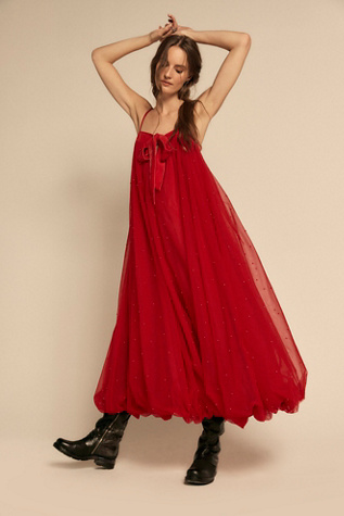 Show Stopper Maxi Dress by Free People in Red, Size: L