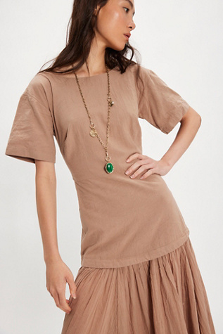 Marcella Midi Dress by free-est at Free People in Brown, Size: XL