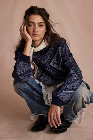 Ragabond Midnight Mock Sweatshirt at Free People in Blue, Size: XS