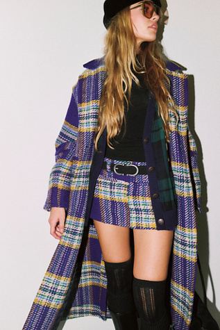 We The Free Mille-Fleurs Plaid Micro Skirt
