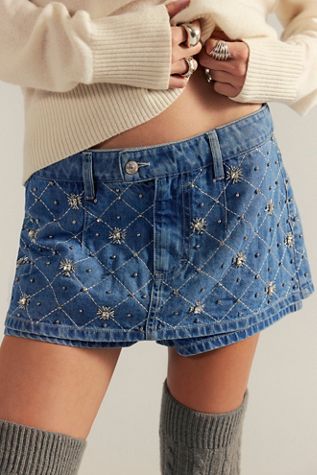 We The Free Gallivanting Embellished Skort