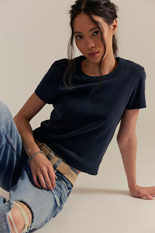 T-shirt All Day Crew par Free People en Noir, pour femme taille: XL