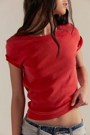 All Day Crew Tee by Free People in Red, Size: XL