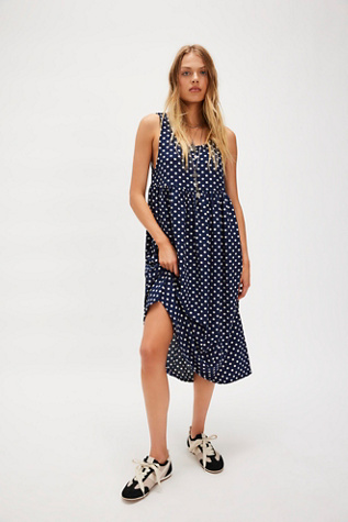 Polka Dot Dress at Free People in Navy, Size: Medium