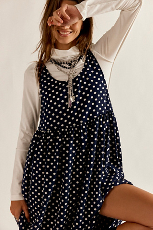 Женское платье Free People Polka Dot, цвет: Тёмно-синий — фото 4