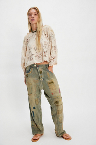 Magnolia Pearl Eva Jeans en Washed Indigo, pour femme chez Free People