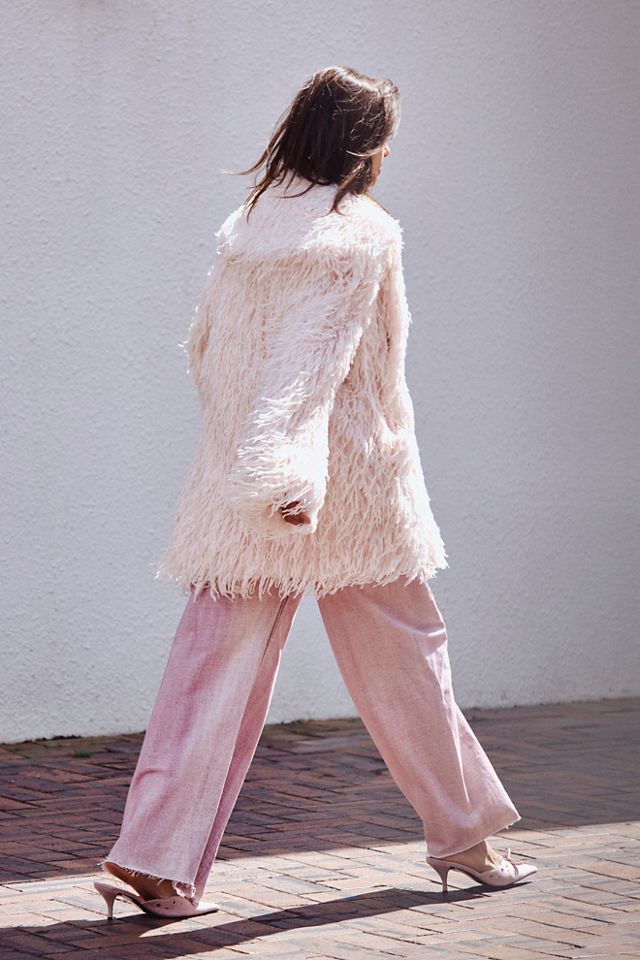 Fluttering Heart Faux Fur Jacket #1