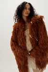 Fluttering Heart Faux Fur Jacket