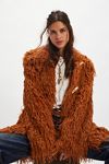 Fluttering Heart Faux Fur Jacket
