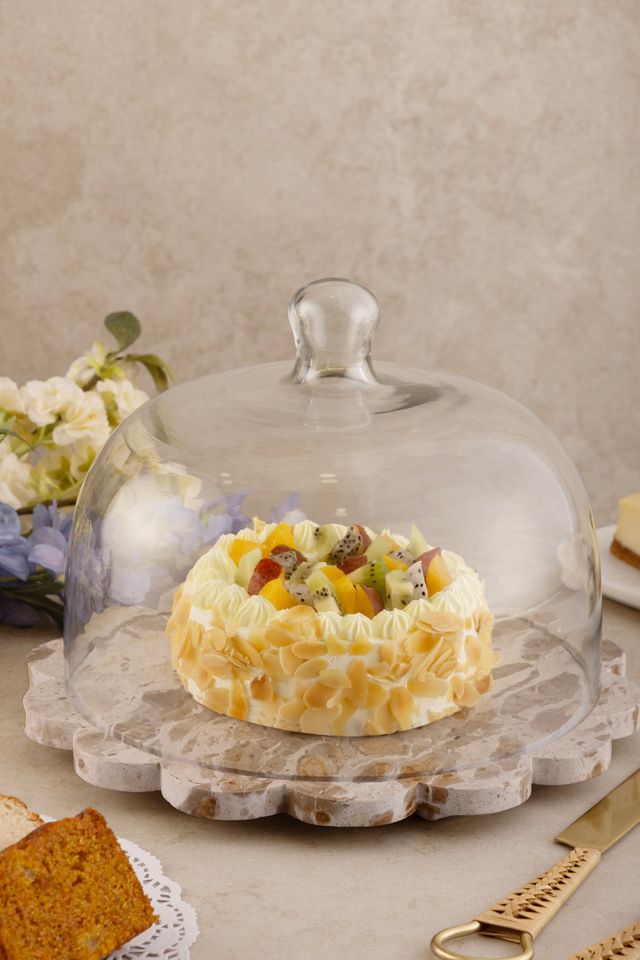 GAURI KOHLI Viola Onyx Serving Board with Cloche #1