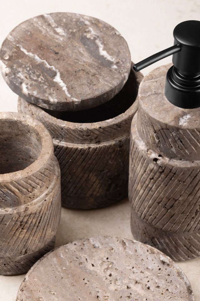 GAURI KOHLI Tallinn Travertine Bath Accessories #2