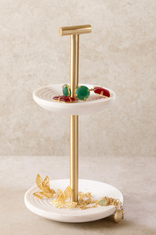 GAURI KOHLI Regalia Tiered Marble Jewelry Stand
