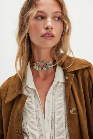 Under The Bridge Choker at Free People in Ochre Velvet